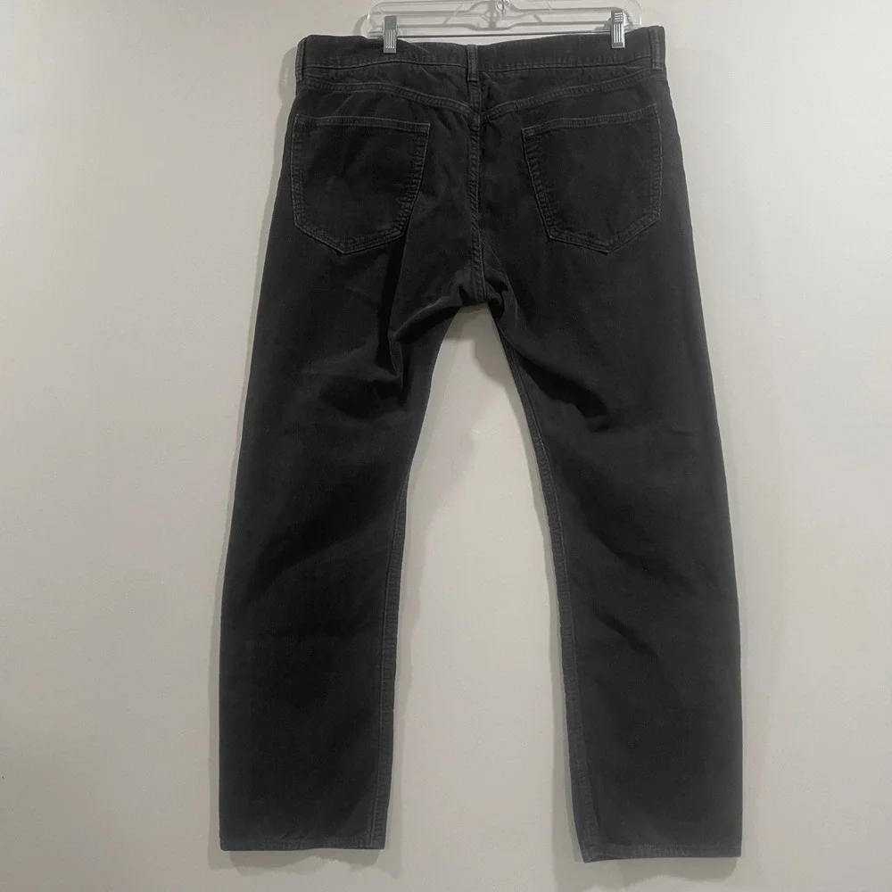 Banana Republic Mens Pima Cotton Corduroy Pants Charcoal Grey 36x30 Straight Leg